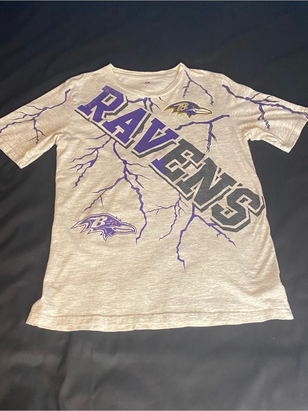 Baltimore Ravens NFL Team Apparel T-Shirt Size XL Purple/Grey Short Sleeve